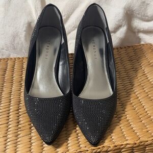 Metaphor Sparkling Black Heels Size 8 1/2